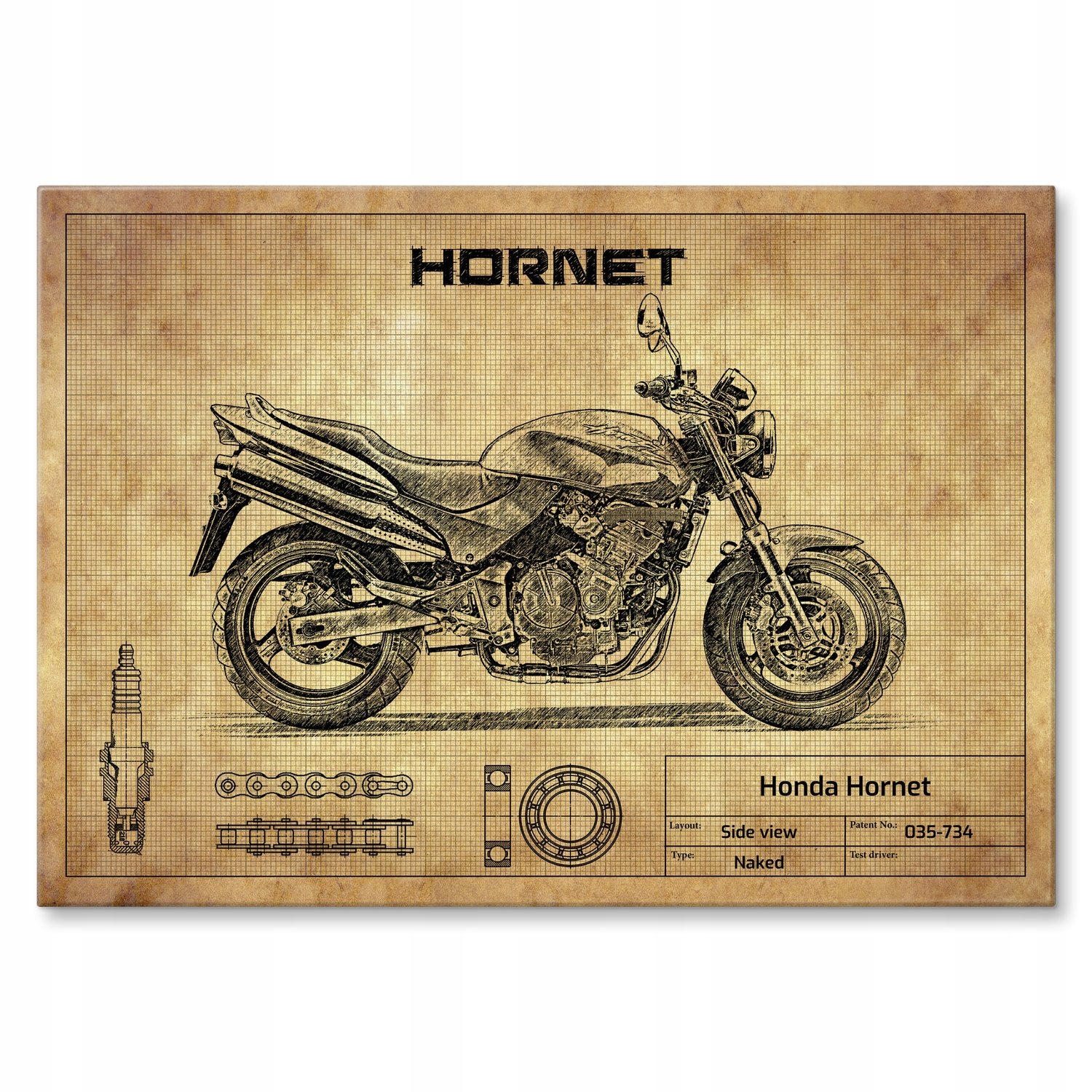 Kovový plakát Honda Hornet Dárek 22 x 31 cm