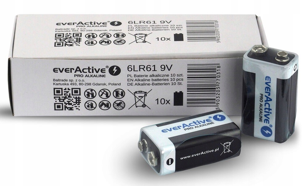 EverActive Bateria alkaliczna R9/6LR61 9V Pro Alka