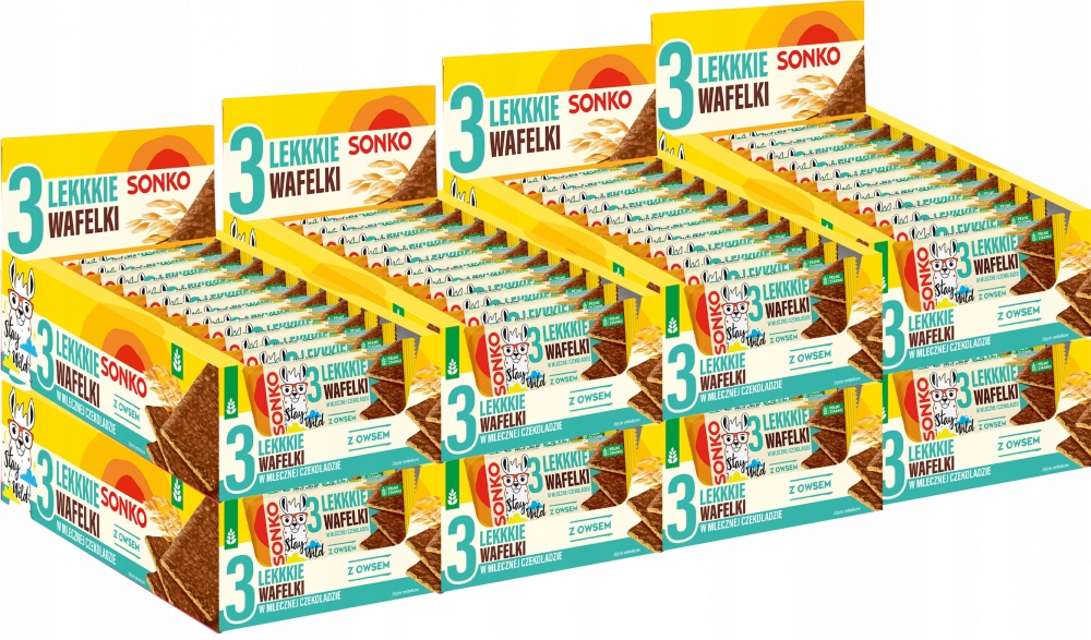 Sonko Kids Lekkie Wafelki Owies Czekolada Mleczna 36g x88