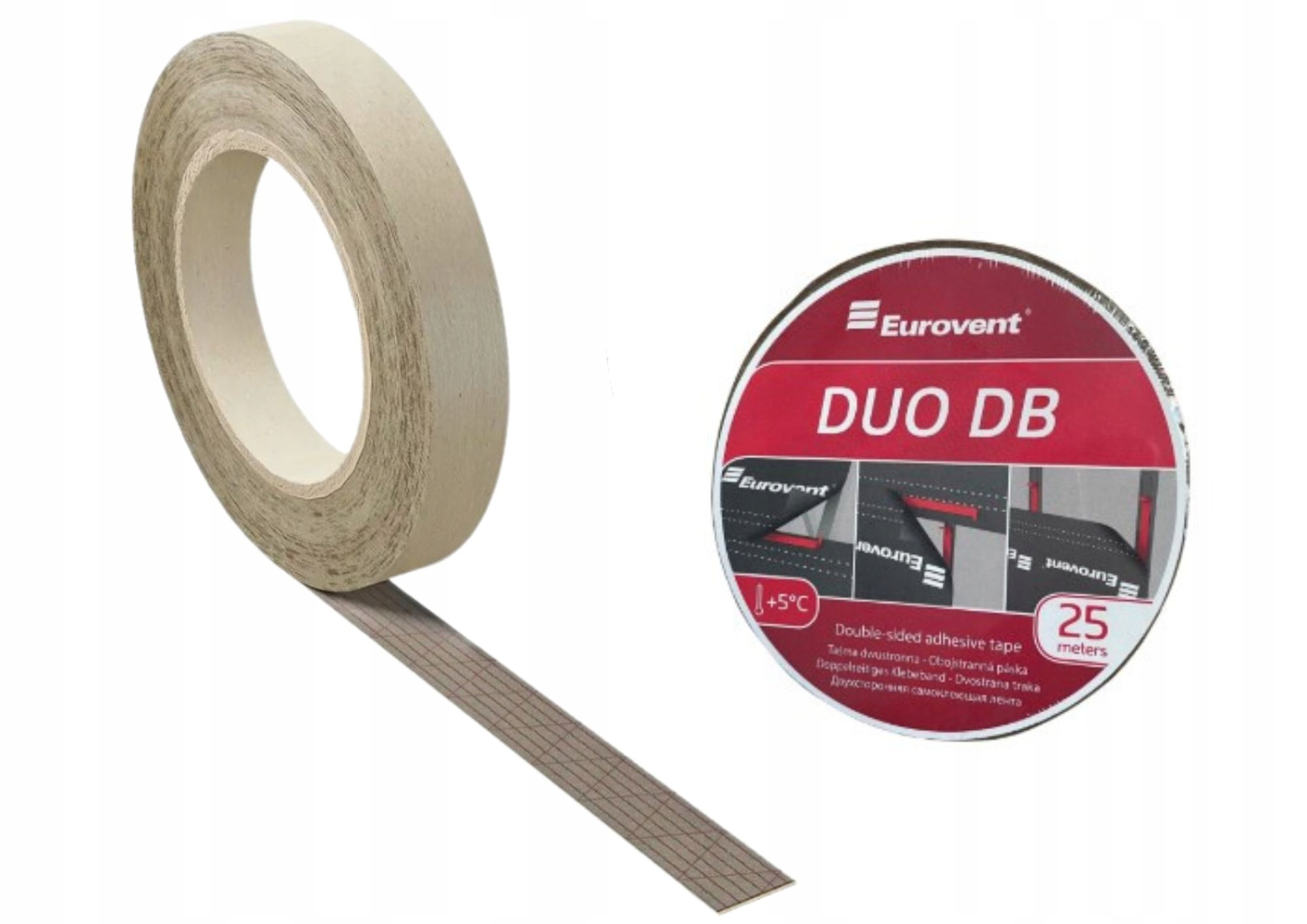 ДВОСТОРОННЯ КЛЕЙКА DUO DB 20 мм x 25 м ДЛЯ МЕМБРАННИХ ПЛІВОК, МІЦНА