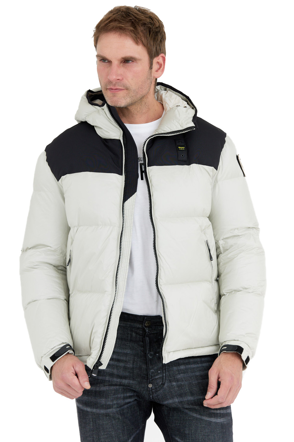 Blauer Šedá bunda Cooper s logem na kapuci 3XL