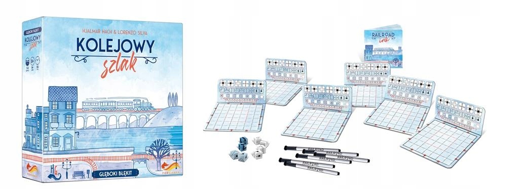 GRA KOLEJOWY SZLAK GŁĘBOKI BŁĘKIT KOŚCI RYSOWANIE