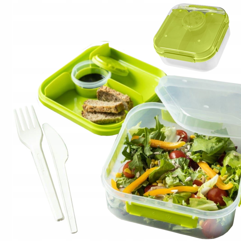 

Lunch Box śniadaniówka z przegródkami sztućcami