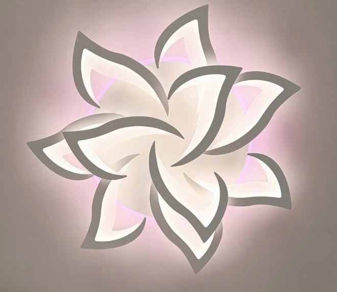 LAMPA SUFITOWA PLAFON KWIAT LOTOSU 10 PŁATKÓW LED KOLORY RGB + APP + PILOT Materiał dominujący metal