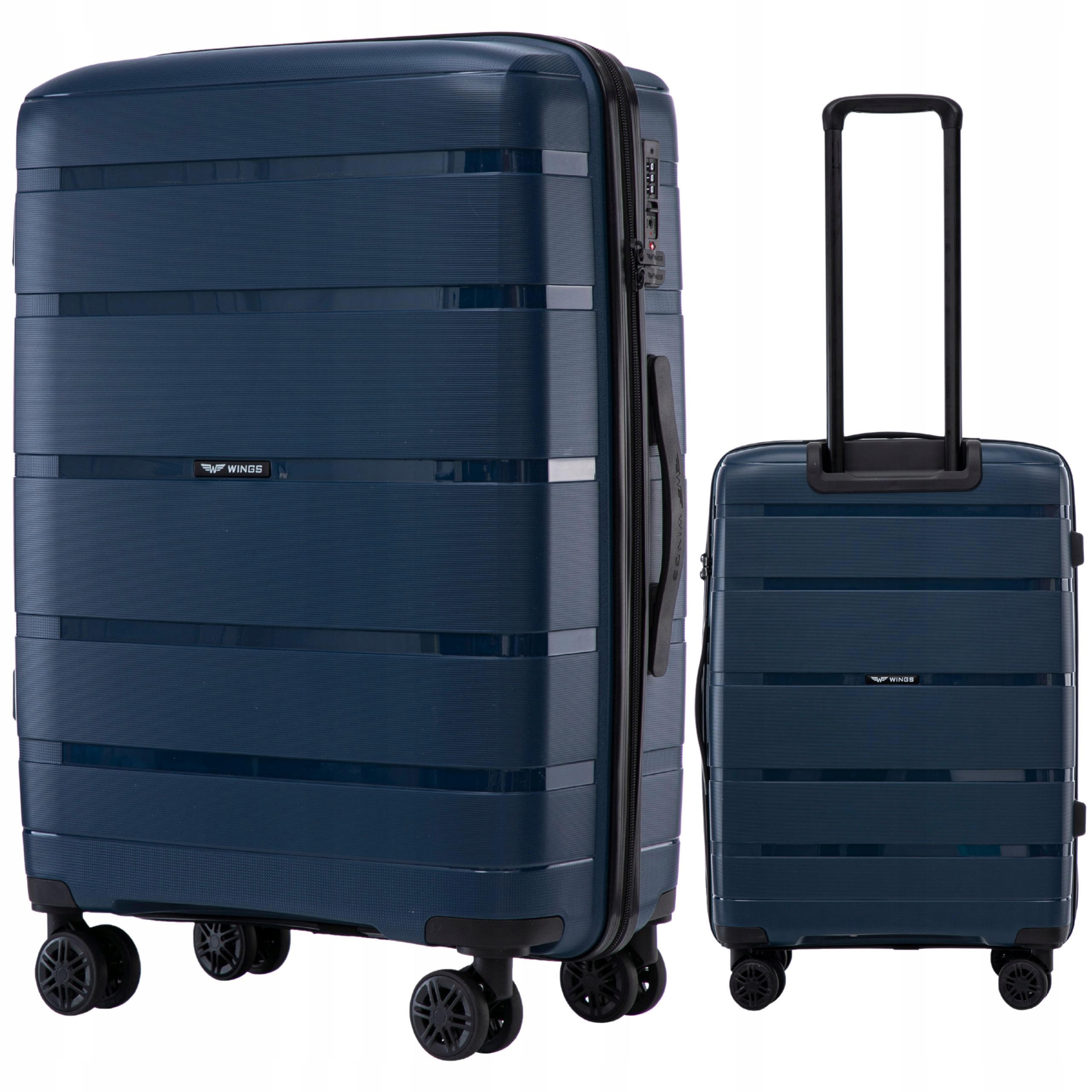 Střední registrované zavazadlo XL na 4 kolečkách, velký cestovní kufr Tsa Wings