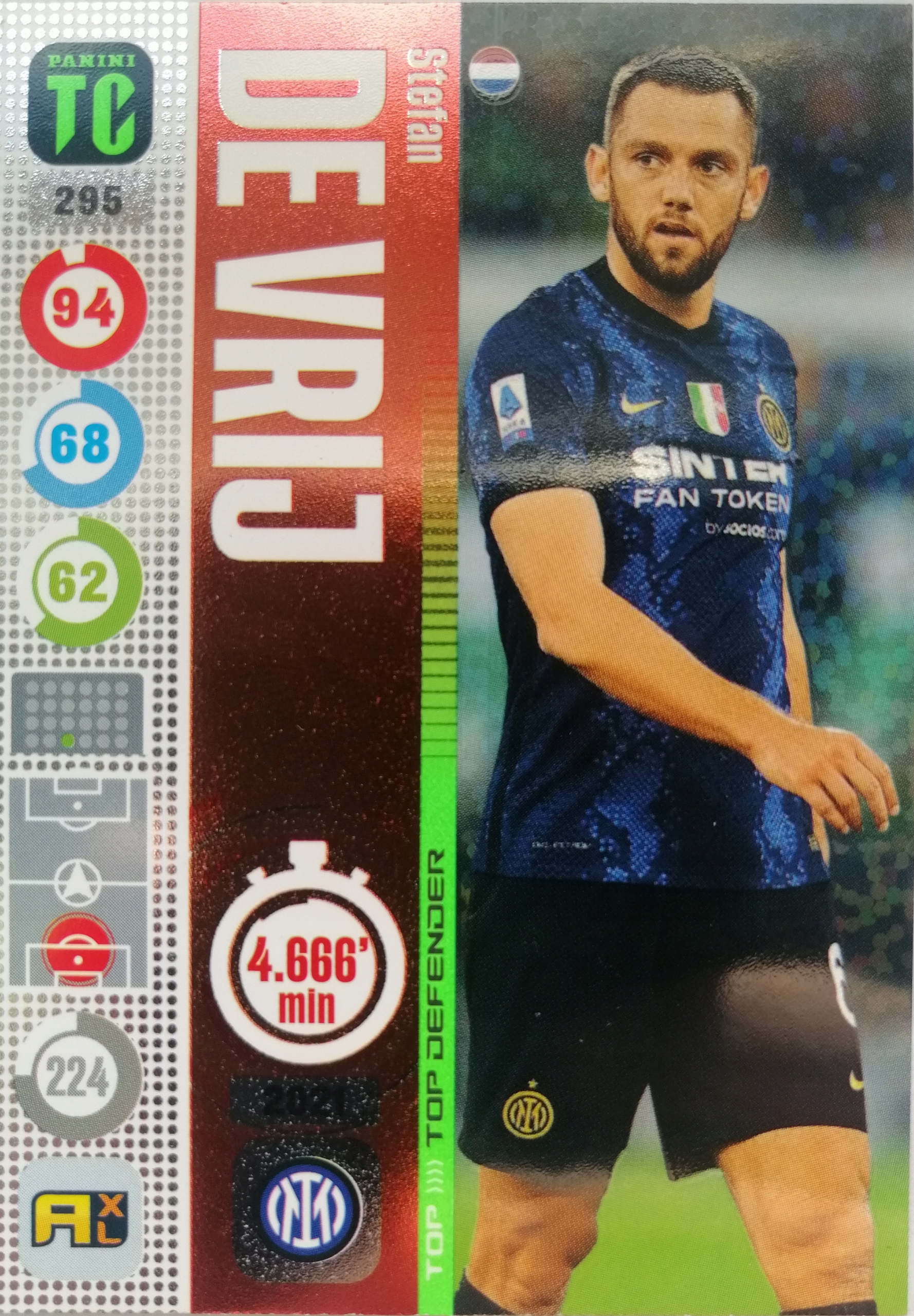 Panini Top Class Top Defender 295 Stefan De Vrij