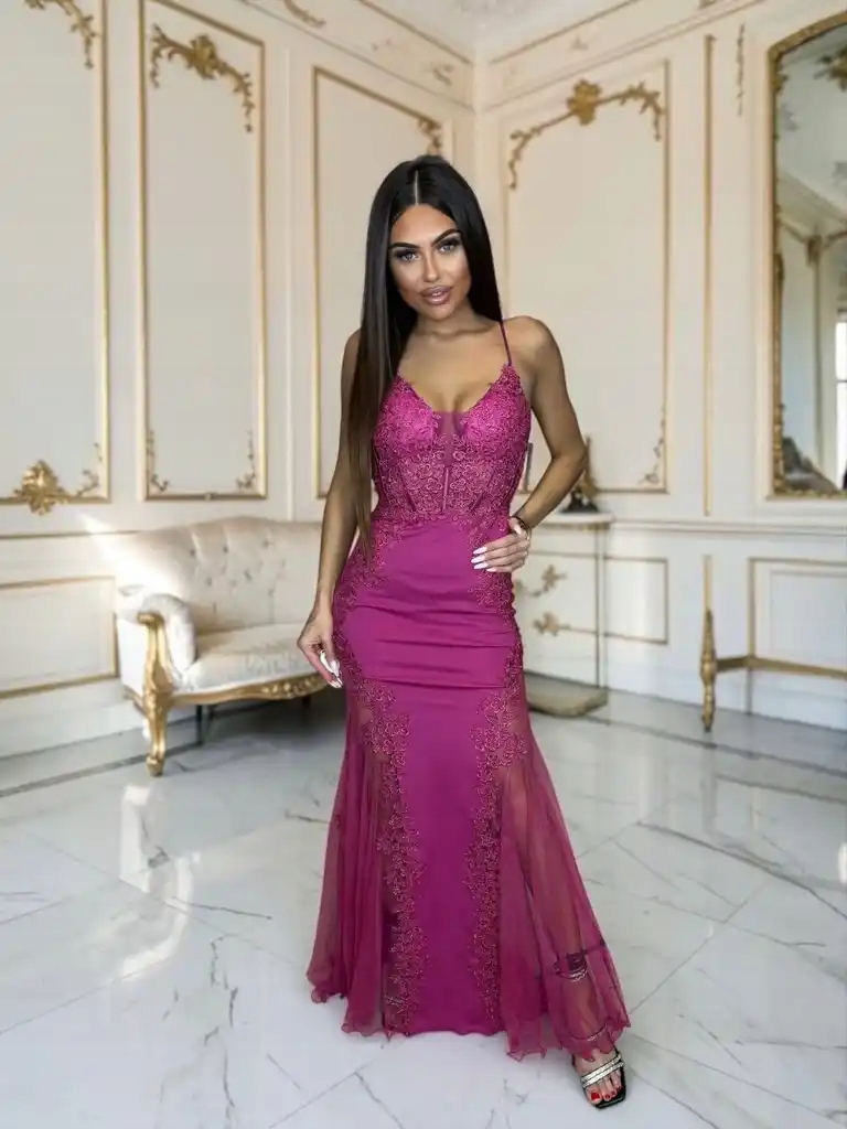Pretty Women Šaty Večerní Svatební Hostina Ples Studánka Boda Fuchsia r 36
