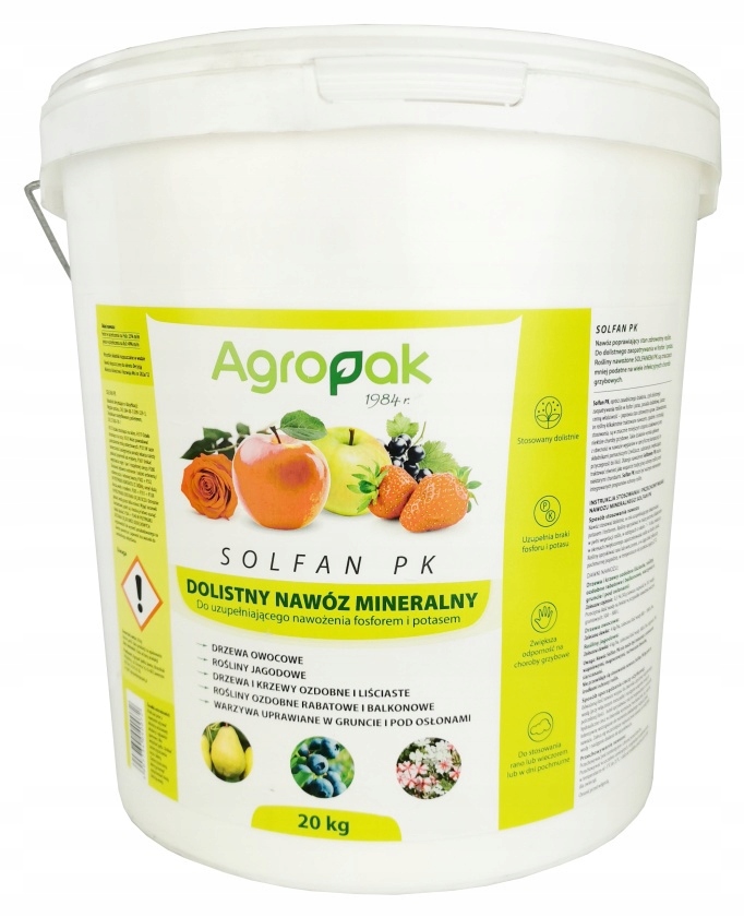 Nawóz dolistny Solfan Pk 20 kg Agropak