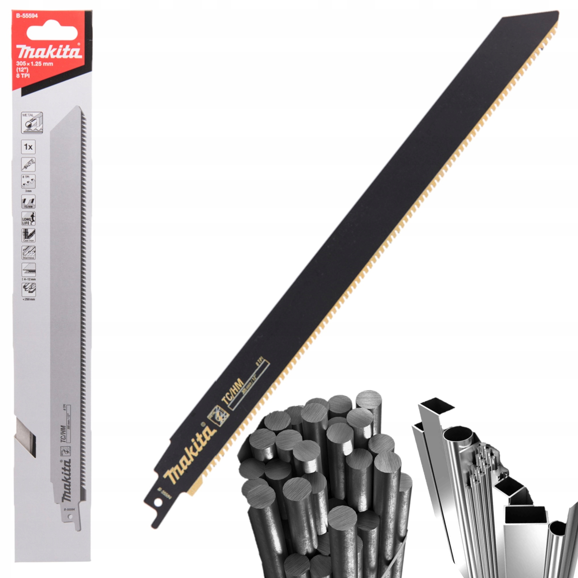 Dlouhý pilový list pro silnou ocel 305 mm z Nerezové Oceli pro šavlové pily