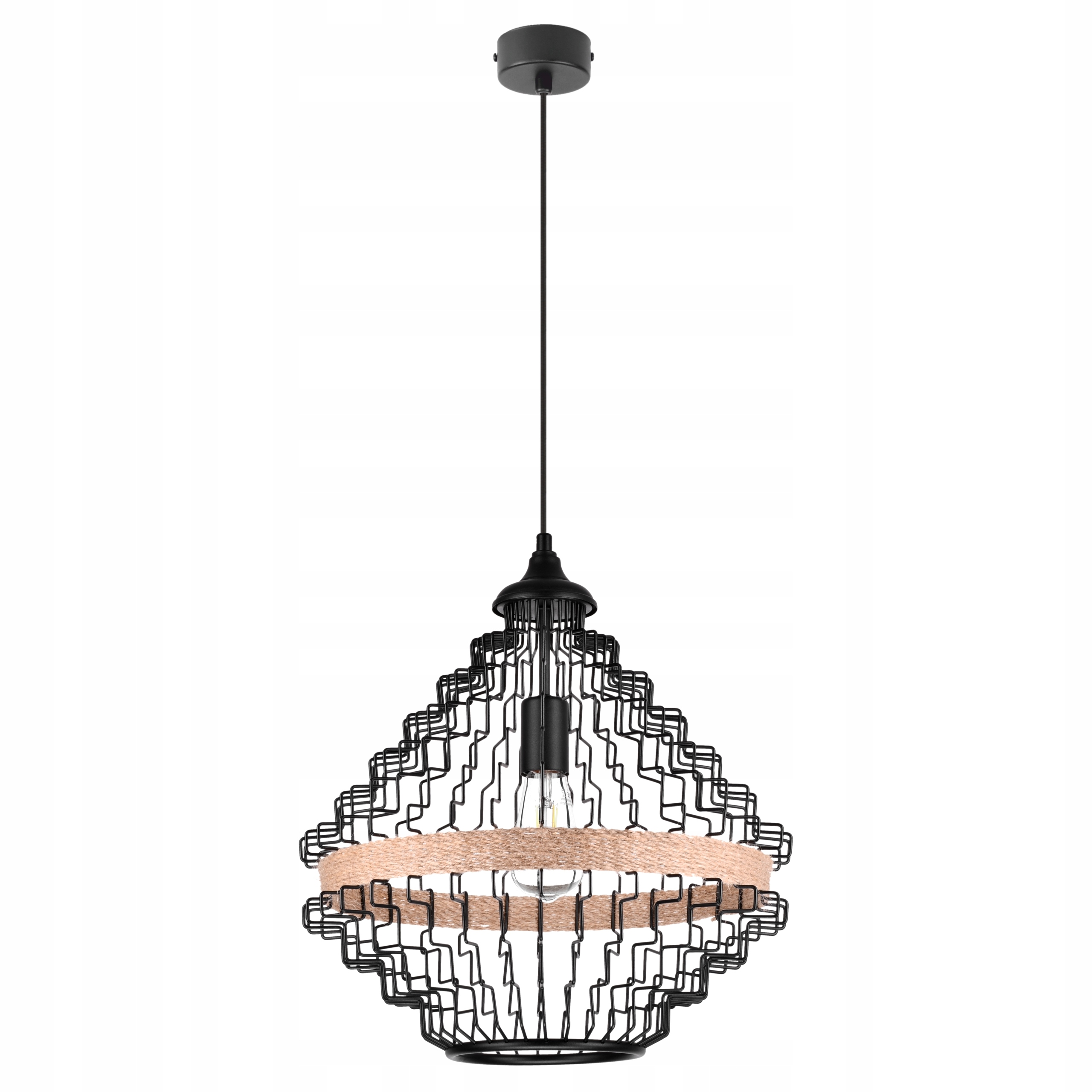 Mateo Moderní Designová Závěsná Stropní Lampa Černá 1xE27