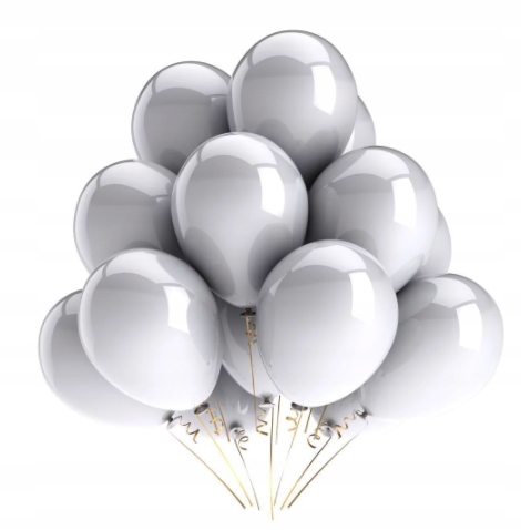 10 SZT SREBRNE METALICZNE BALONY URODZINY WESELE