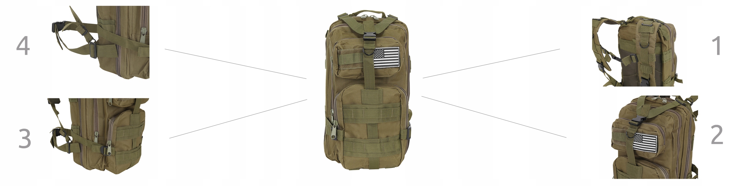 Military Tactical Military Survival Backpack 30l Z Název barvy výrobce Green Khaki