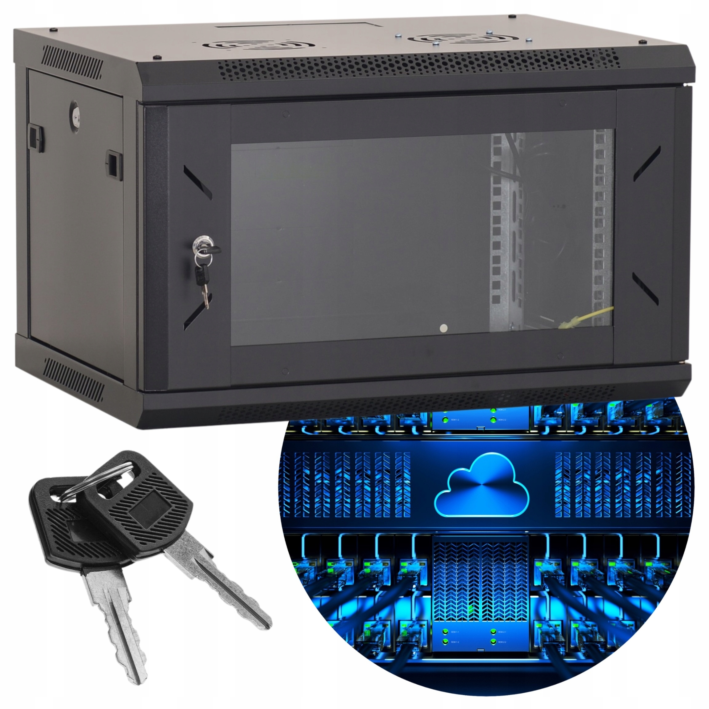 Szafa wisząca Rack CMR-CAB-06-450 6U 19" 600x450x368mm na rejestrator Cctv