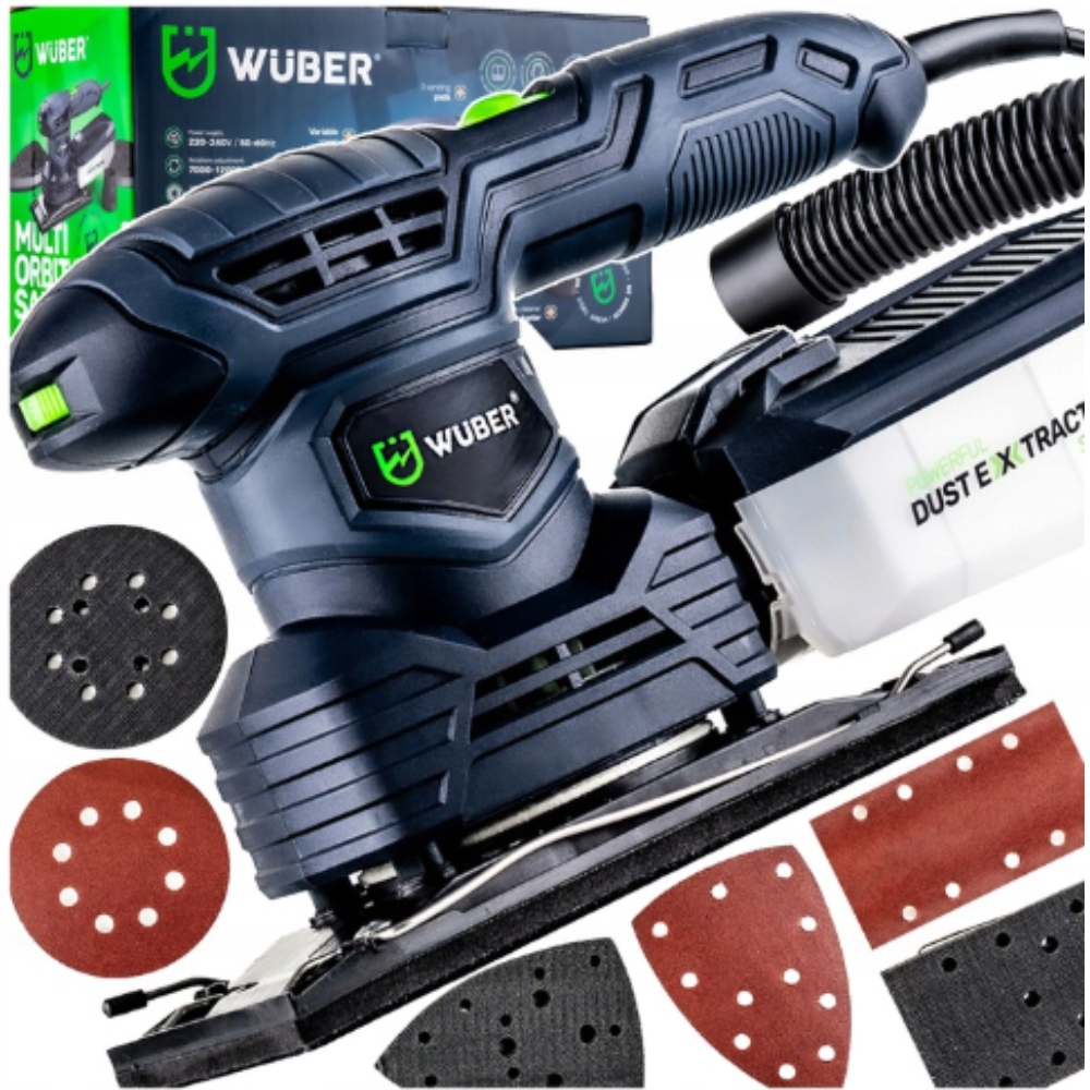 Elektrická Excentrická Bruska s regulací, Set 3v1 1300W