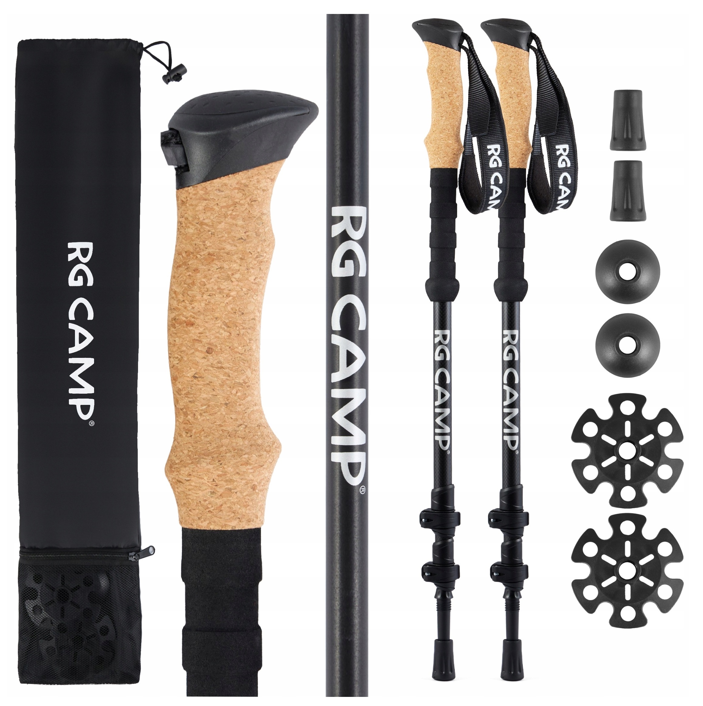 Kije trekkingowe kijki nordic walking karbonowe włókno węglowe carbon