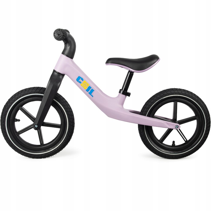 Rowerek Biegowy Dla Dzieci Lekki Pompowane Koła Regulowany 12' fioletowy