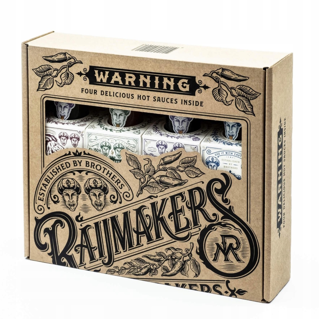 Levně Sada chilli omáček Raijmakers Heetmakers Ideální Jako Dárek, 4 x 150 ml