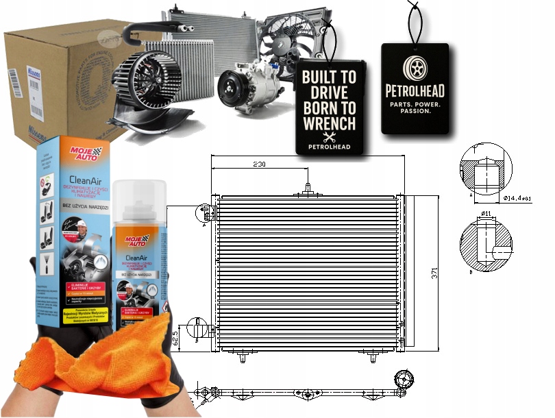 Kondenzátor Klimatizace Citroen C2 C2 Enterprise C3 #Petrolhead Pro+ Kit9