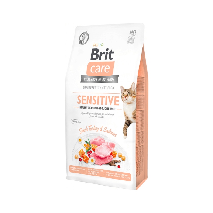 Levně Brit Care Cat Grain-Free Sensitive pro zdravé trávení a delikátní chuť 7 kg