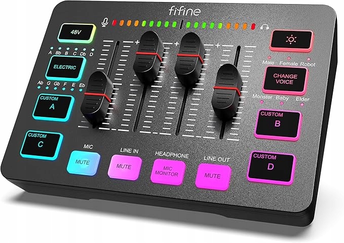 Fifine Audio mixér pro hry a streamování Rgb Pc