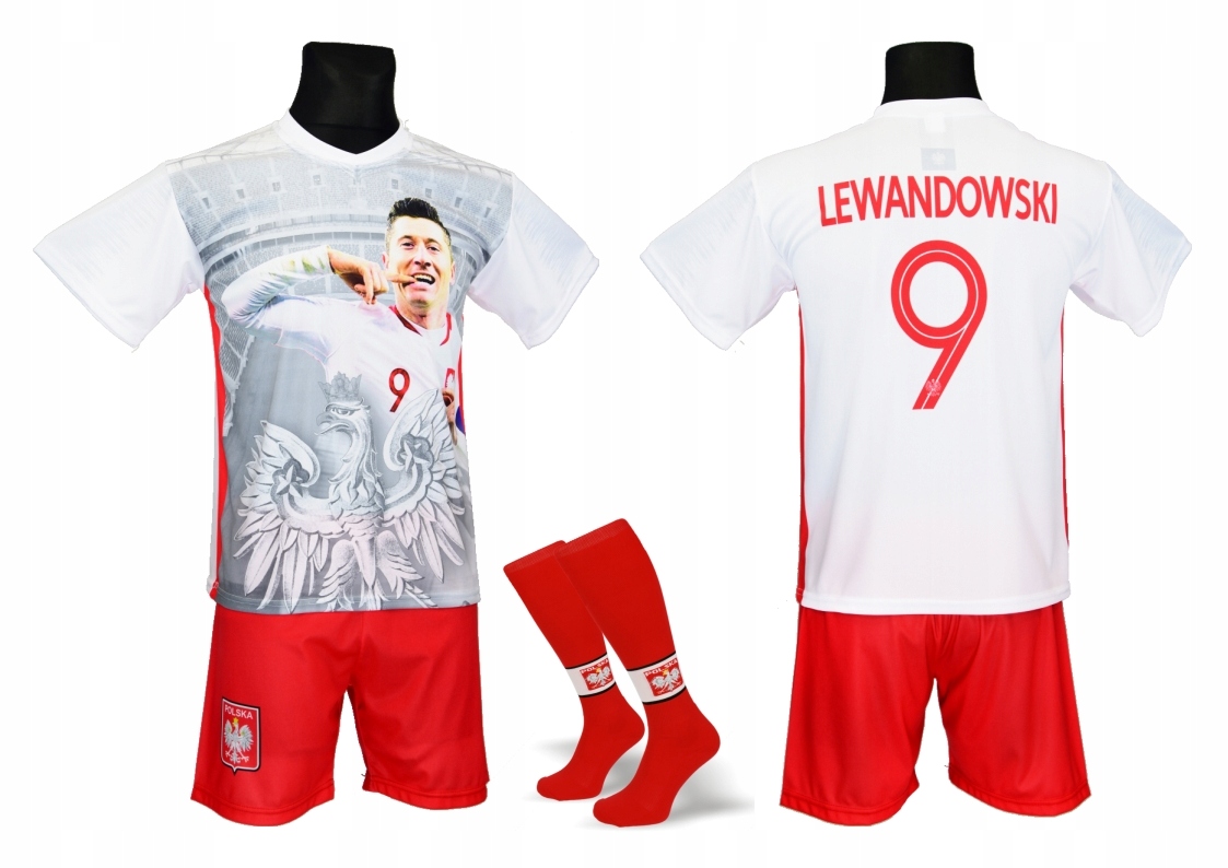 LEWANDOWSKI strój piłkarski + getry FOTO rozm. 122