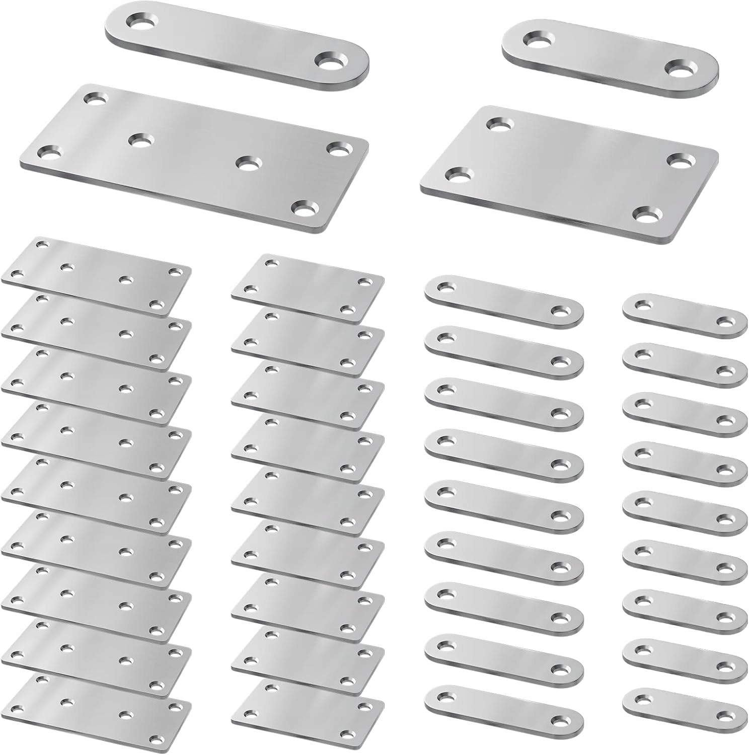 ŁĄCZNIKI PŁASKIE WSPORNIKI 40 SZT 4 RÓŻNE ROZMIARY