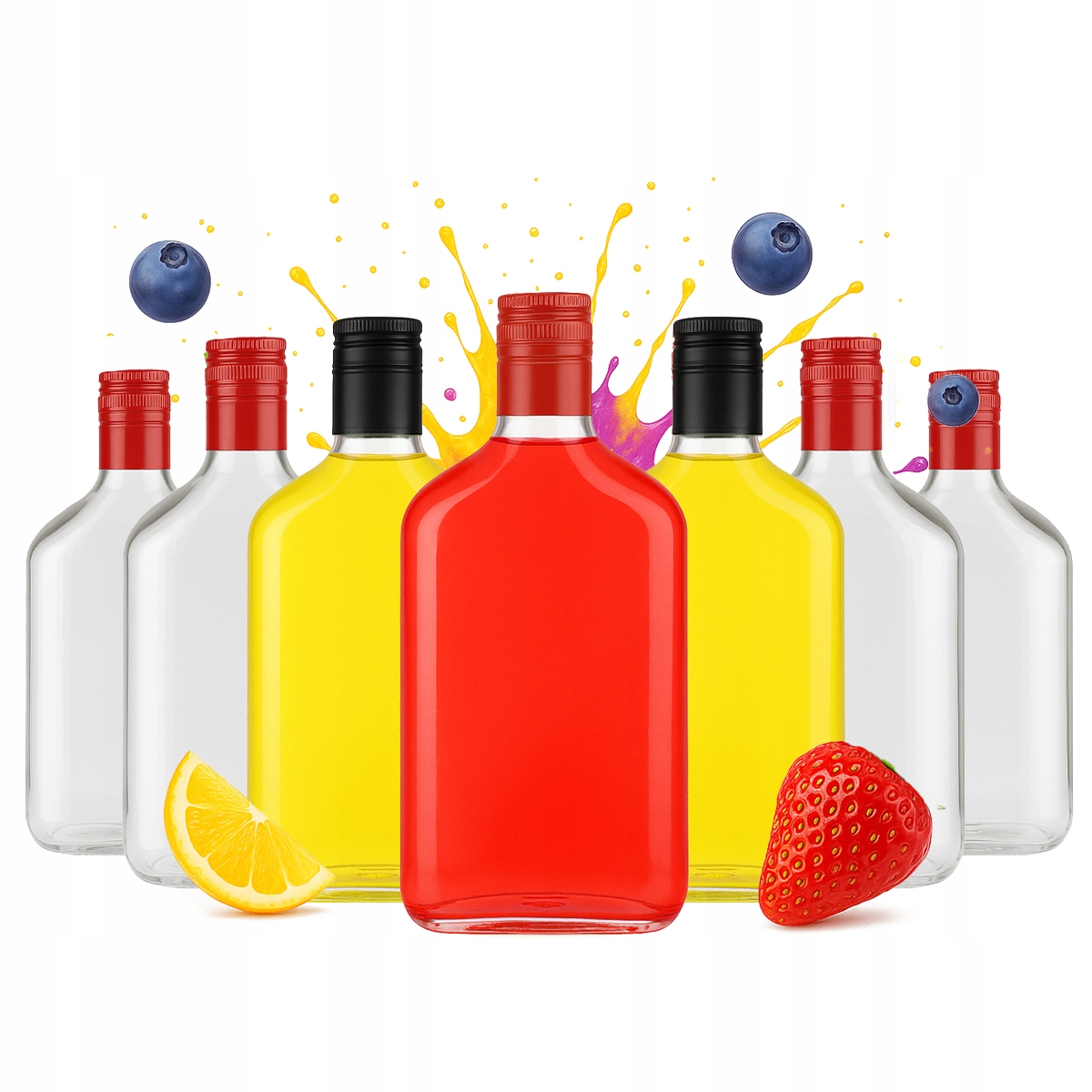 50 x Fľaše Ploskačka 350 ml uzáver na Bimber Tinktúry Sada