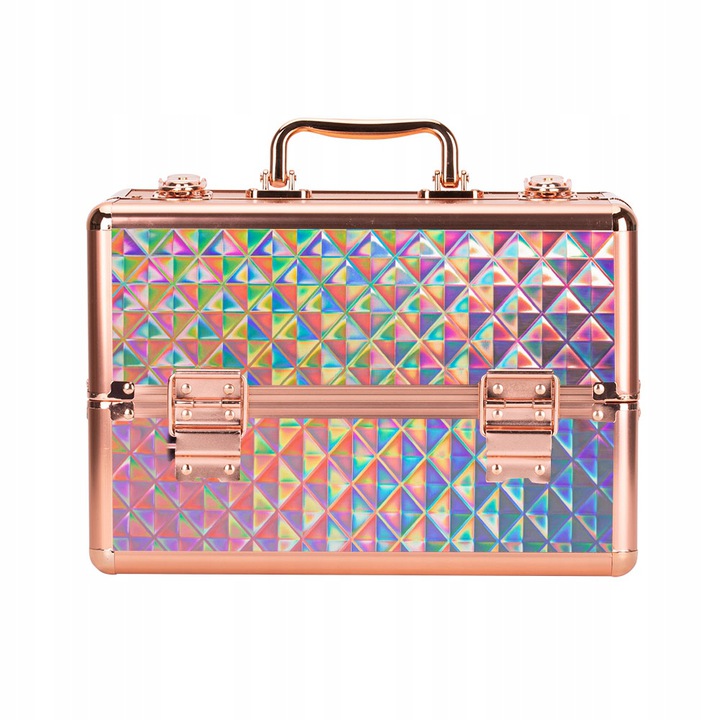 KUFEREK NA KOSMETYKI LAKIERY HYBRYDY WALIZKA ORGANIZER KOSMETYCZNY M Wysokość produktu 20 cm