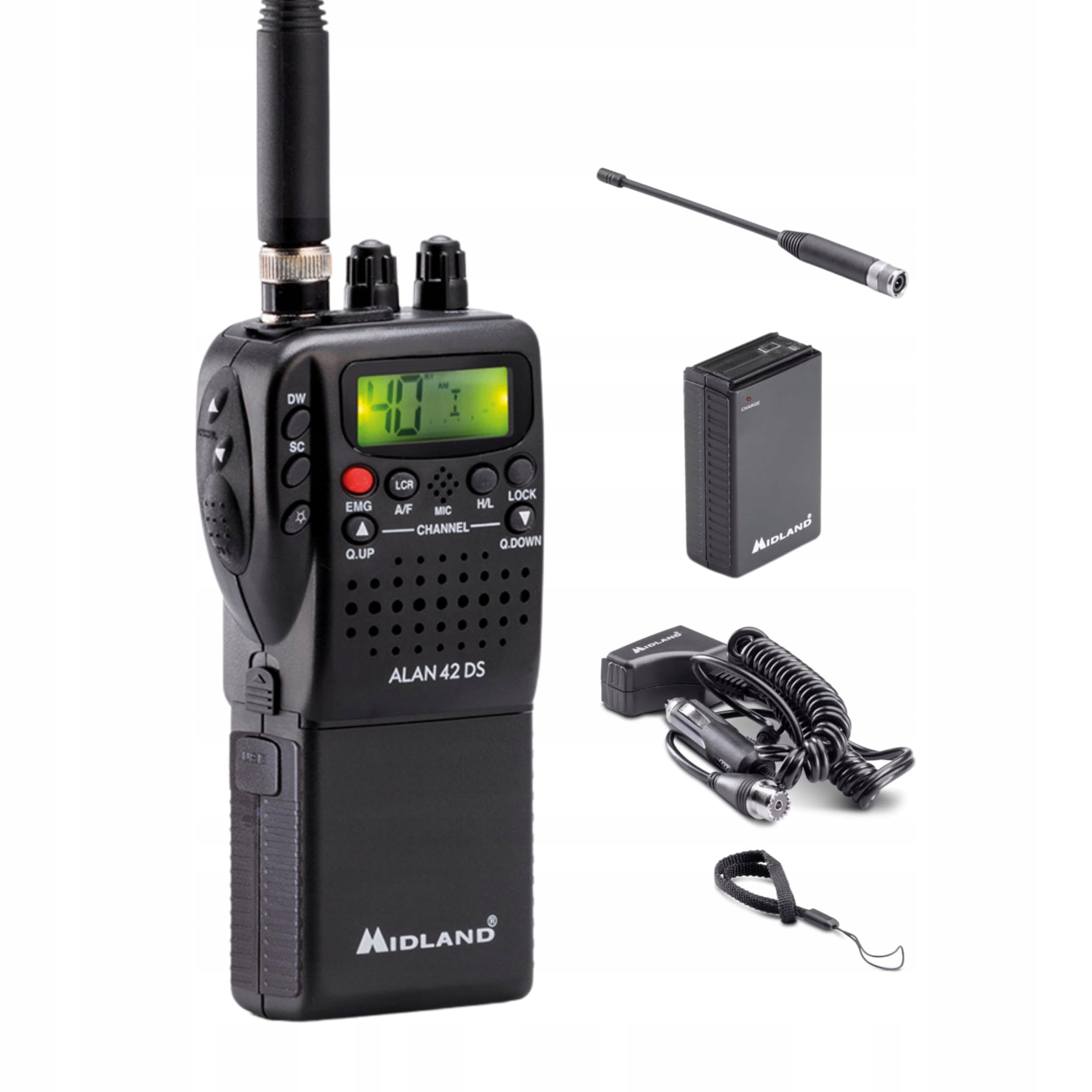 Midland Ruční vysílačka Alan 42 Ds Cb, přenosný Cb radiostanice
