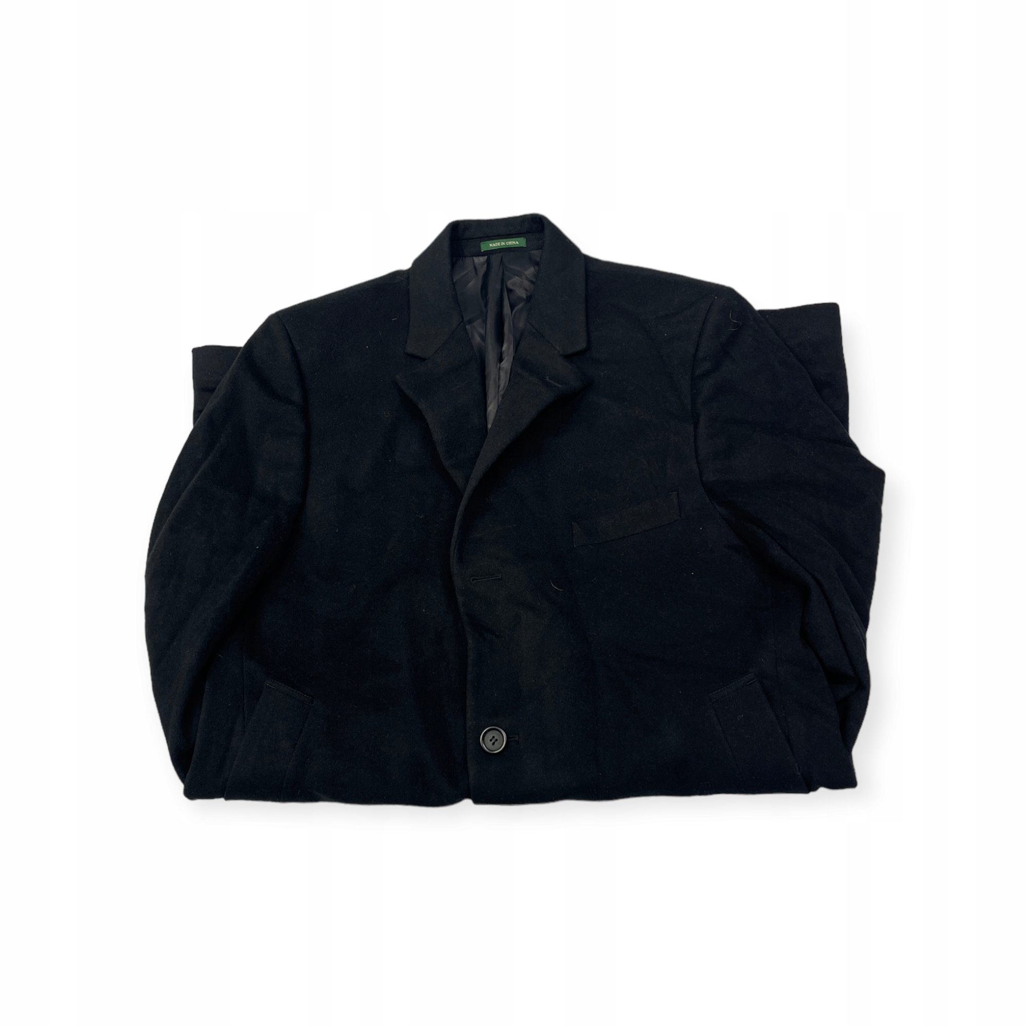 Wełniany czarny płaszcz męski Lauren Ralph Lauren 42 Model KN3/197-5