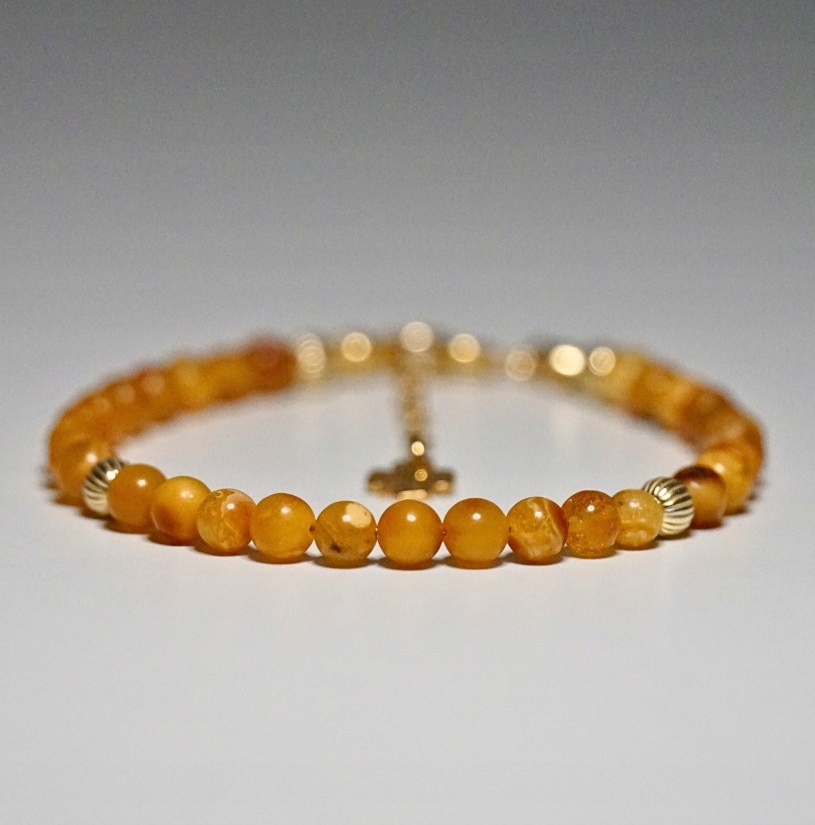 Bransoletka Szczęścia Bursztyn 4mm Crystals Break 2 rozmiary