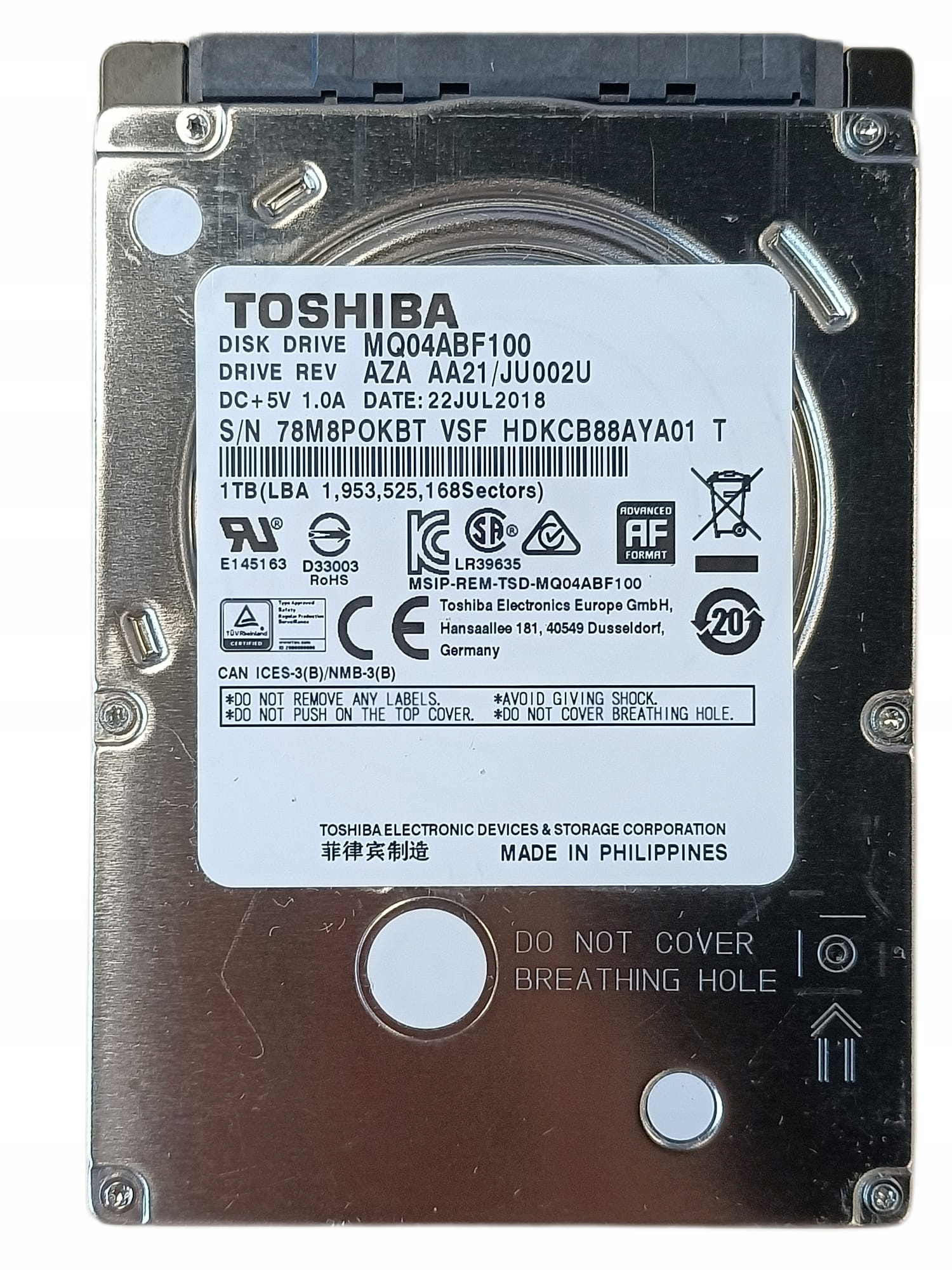 DYSK TWARDY HDD TOSHIBA 1TB 2,5" MQ04ABF100 H914