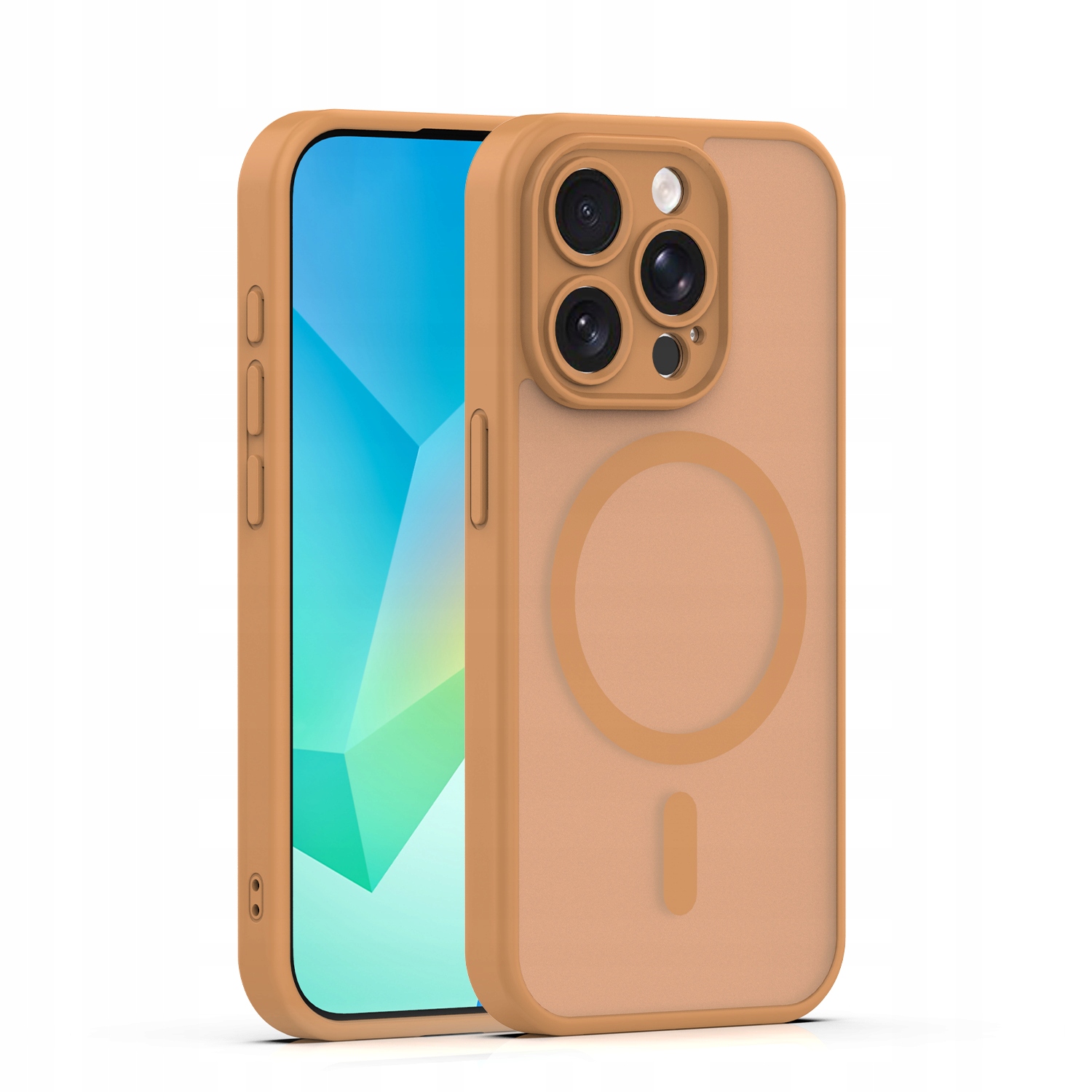 Nakładka Mag Matt do iPhone 15 Pro 6,1" brązowa camera protection Tfo