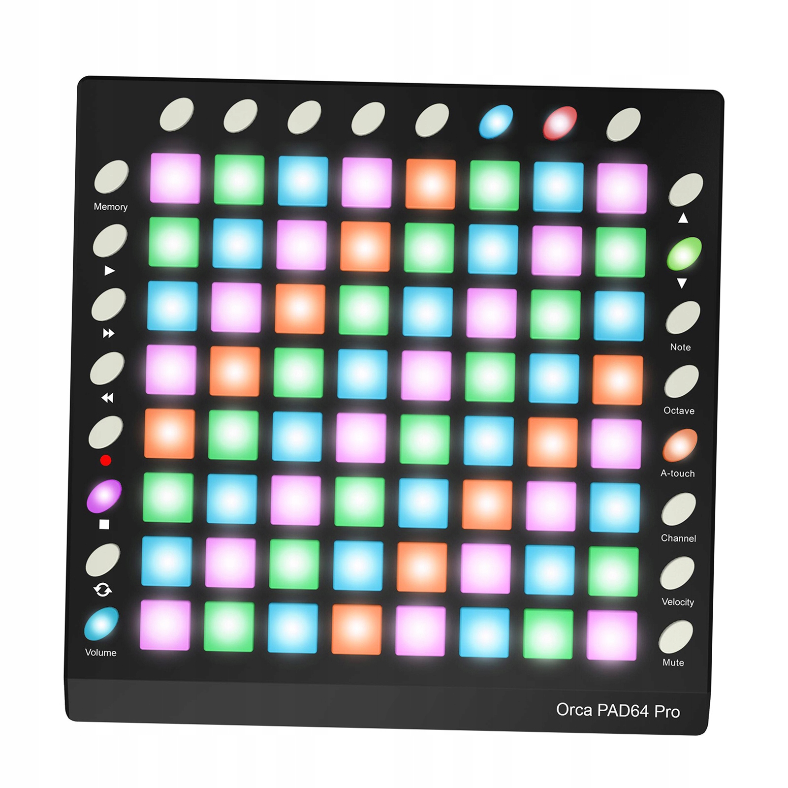 Worlde Orca Pad64-A Pro Portable USB MIDI Bębn Pad Kontroler 64 RGB AQ