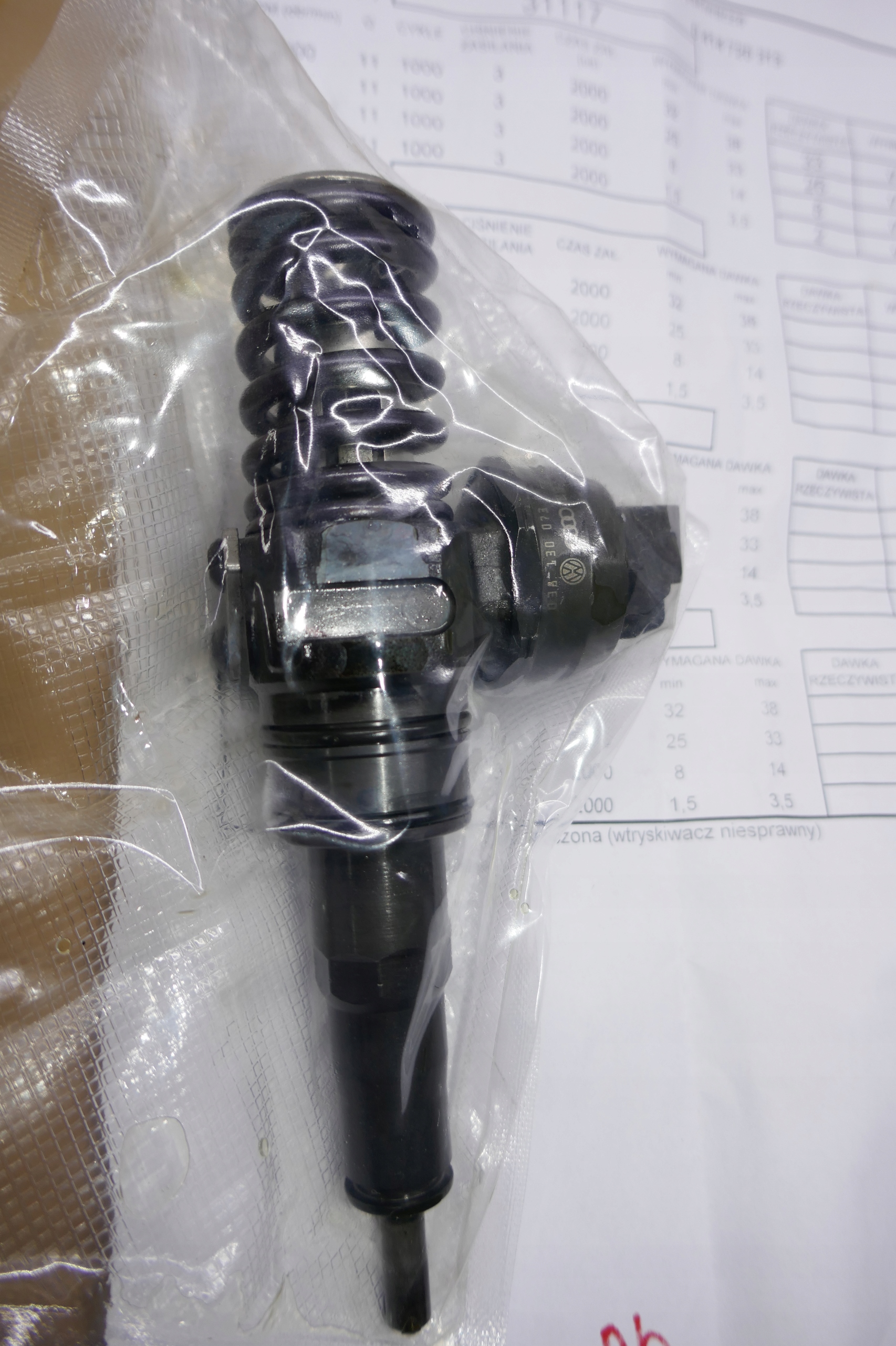 POMPOWTRYSKI 1,9TDI 105KM 038130073BN 0414720313 BLS WYDRUK TEST Typ silnika Diesel