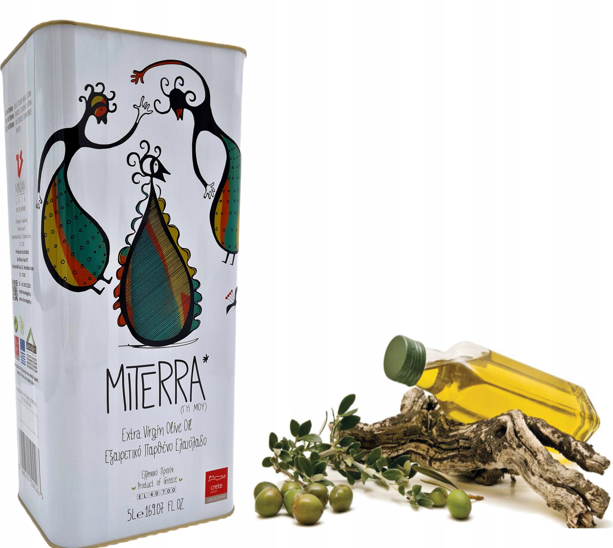 Olivový olej Miterra z Řecka Extra Virgin 5 l v plechovce
