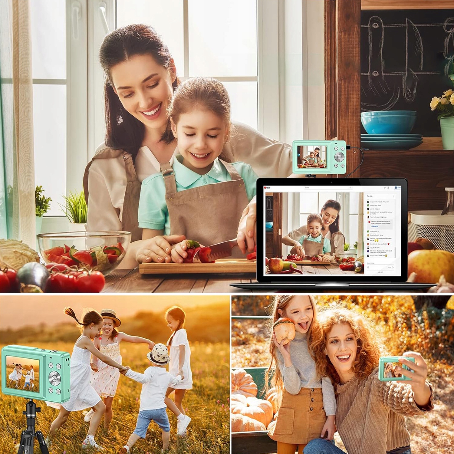 APARAT CYFROWY FOTOGRAFICZNY HD 1080P 44MP Z ZOOMEM CYFROWYM 16X ANTI-SHAKE Lampa błyskowa wbudowana