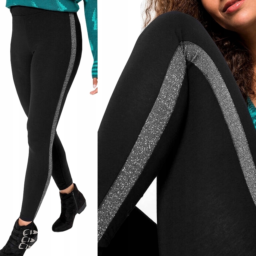 

Leginsy z Lampasami Bambusowe Wysoki Stan ## L/XL