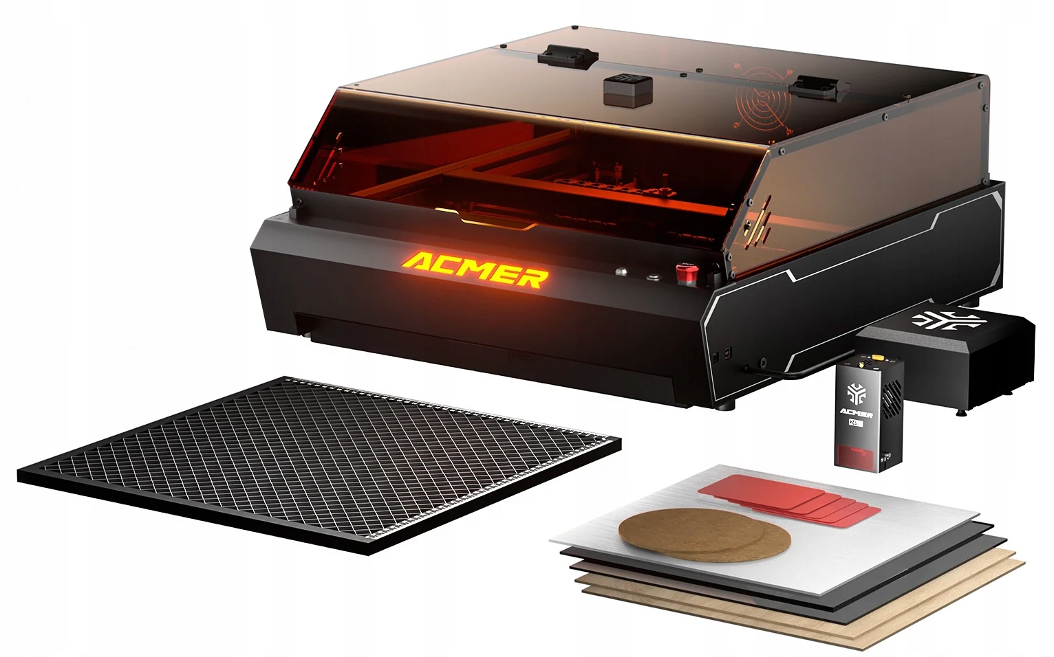 Laserové Gravírování Cnc Plotr Acmer P3 2W1 na kov čerpadlo stůl