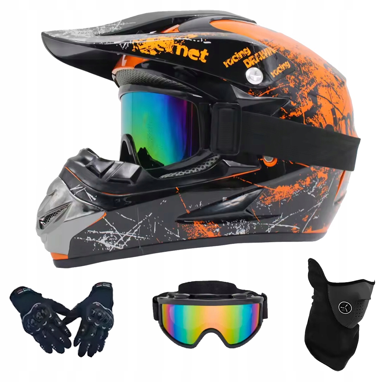Helma Na Elektrickou Koloběžku Cross Enduro Quad Bmx Helma Brýle Rukavice M