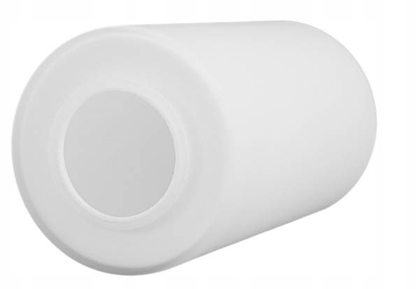 Skleněný válec s trubicí, vysoký 30 cm, bílý, pro lustrové lampy E27, velký závit
