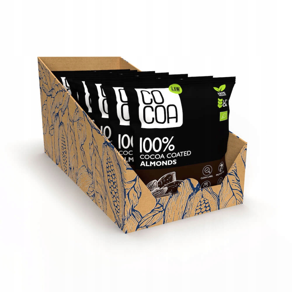 Migdały w gorzkiej czekoladzie surowej 100% bez laktozy Bio Cocoa 7x70g