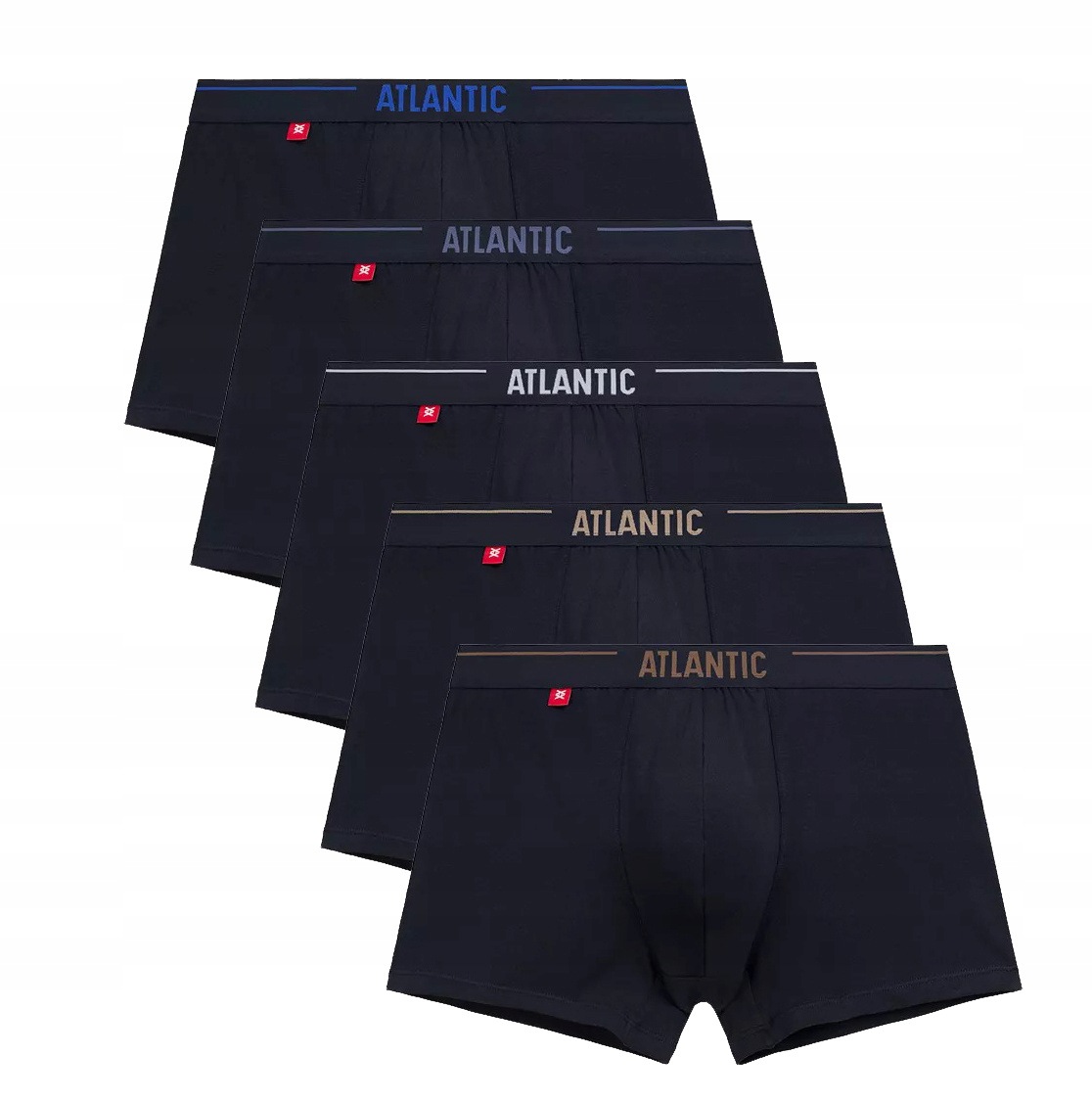 Pánské boxerky Atlantic 5 kusů slipy z bavlna jednobarevné 5SMH-004 L
