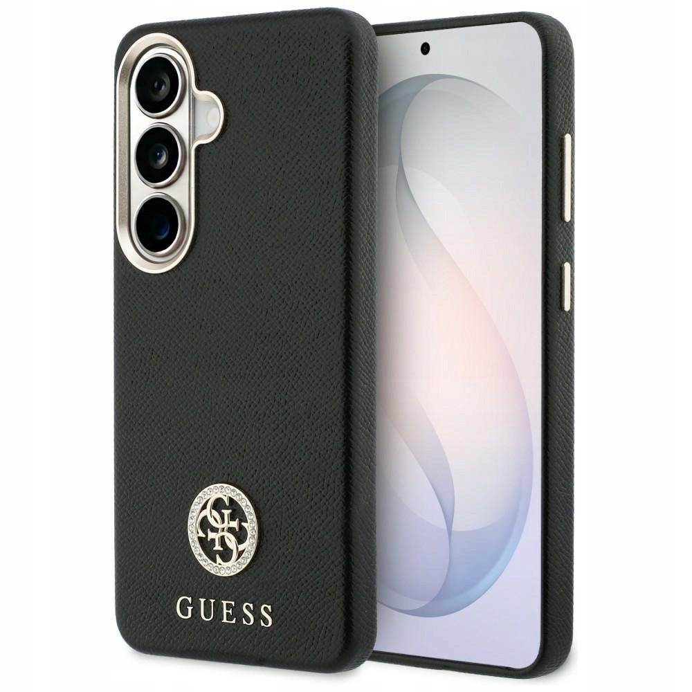 Pouzdro Guess Rhinestone Round Logo MagSafe pro Samsung Galaxy S26, černé