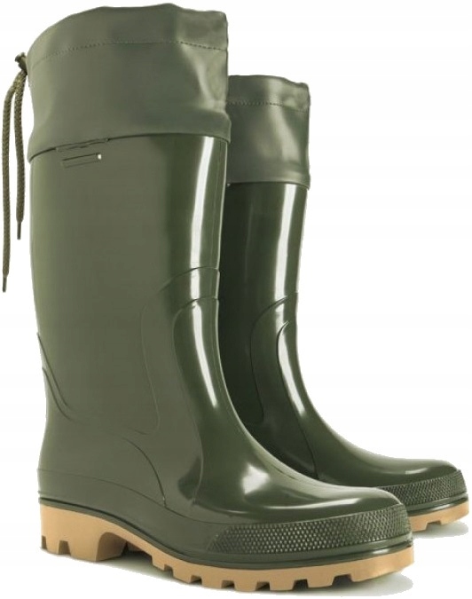 POLSKIE KALOSZE MĘSKIE MYŚLIWSKIE gumowce wysokie z kołnierzem WODOODPORNE Marka Demar
