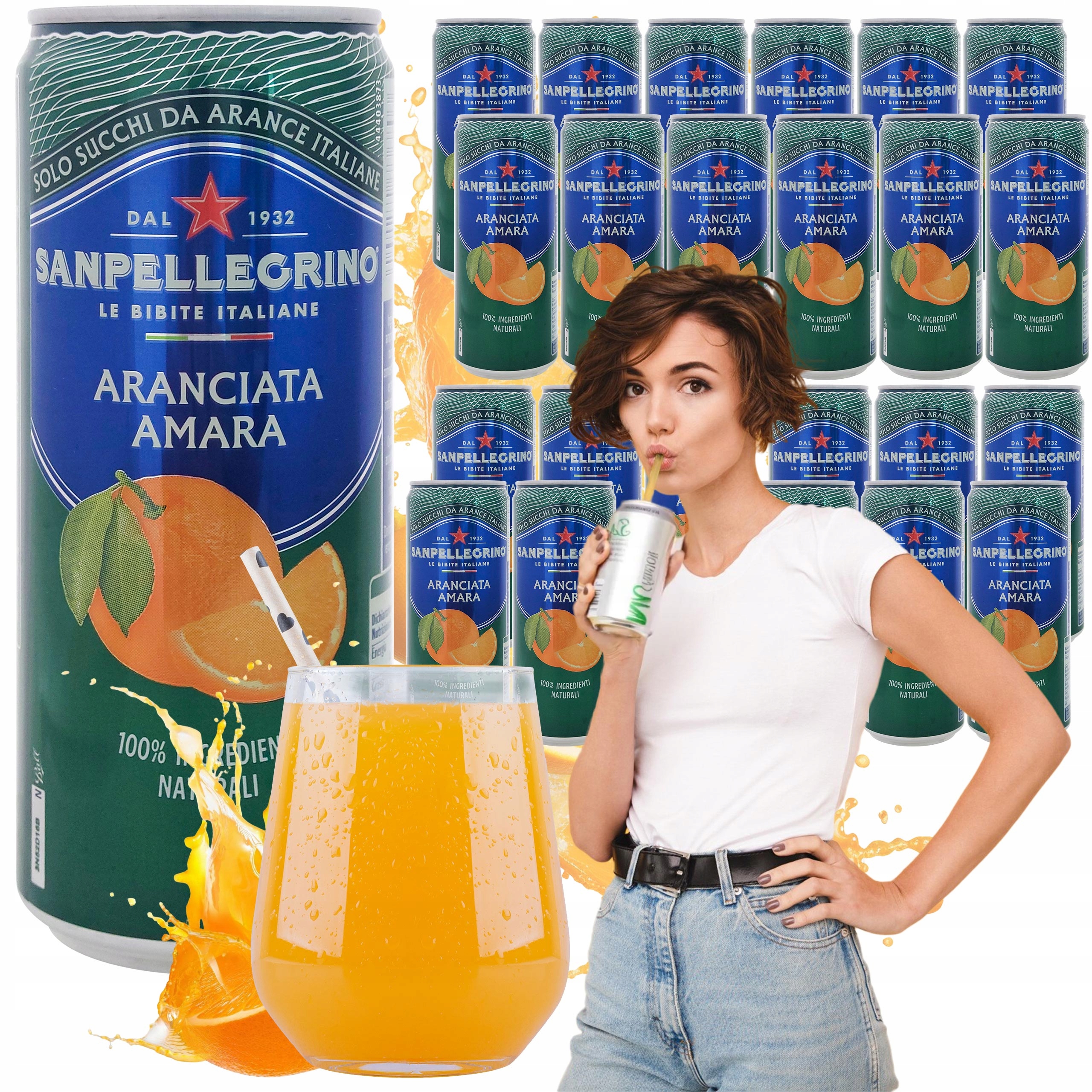 Levně Italský Nápoj Aranciata Amara Sanpelegrino 24X330 ML