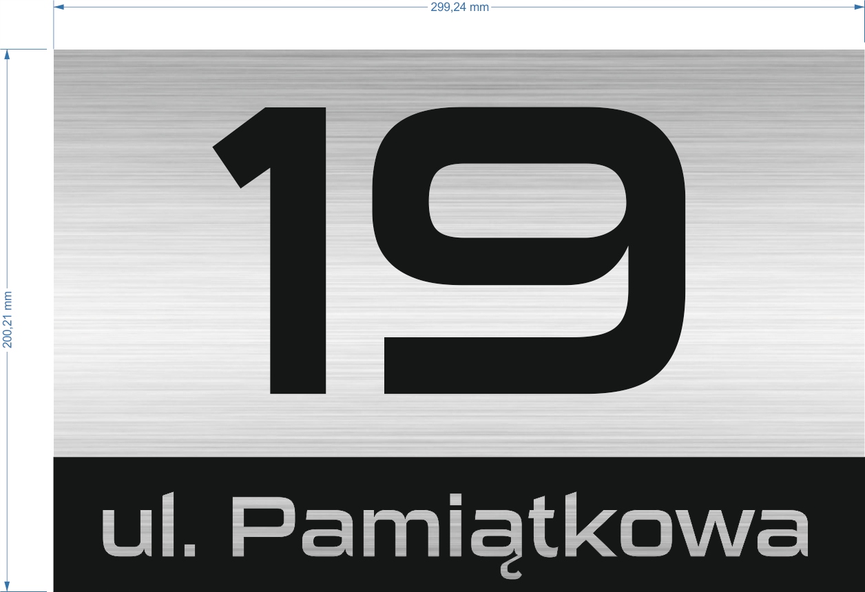 Tabliczka adresowa z numerem domu ALUMINIUM Szerokość produktu 30 cm