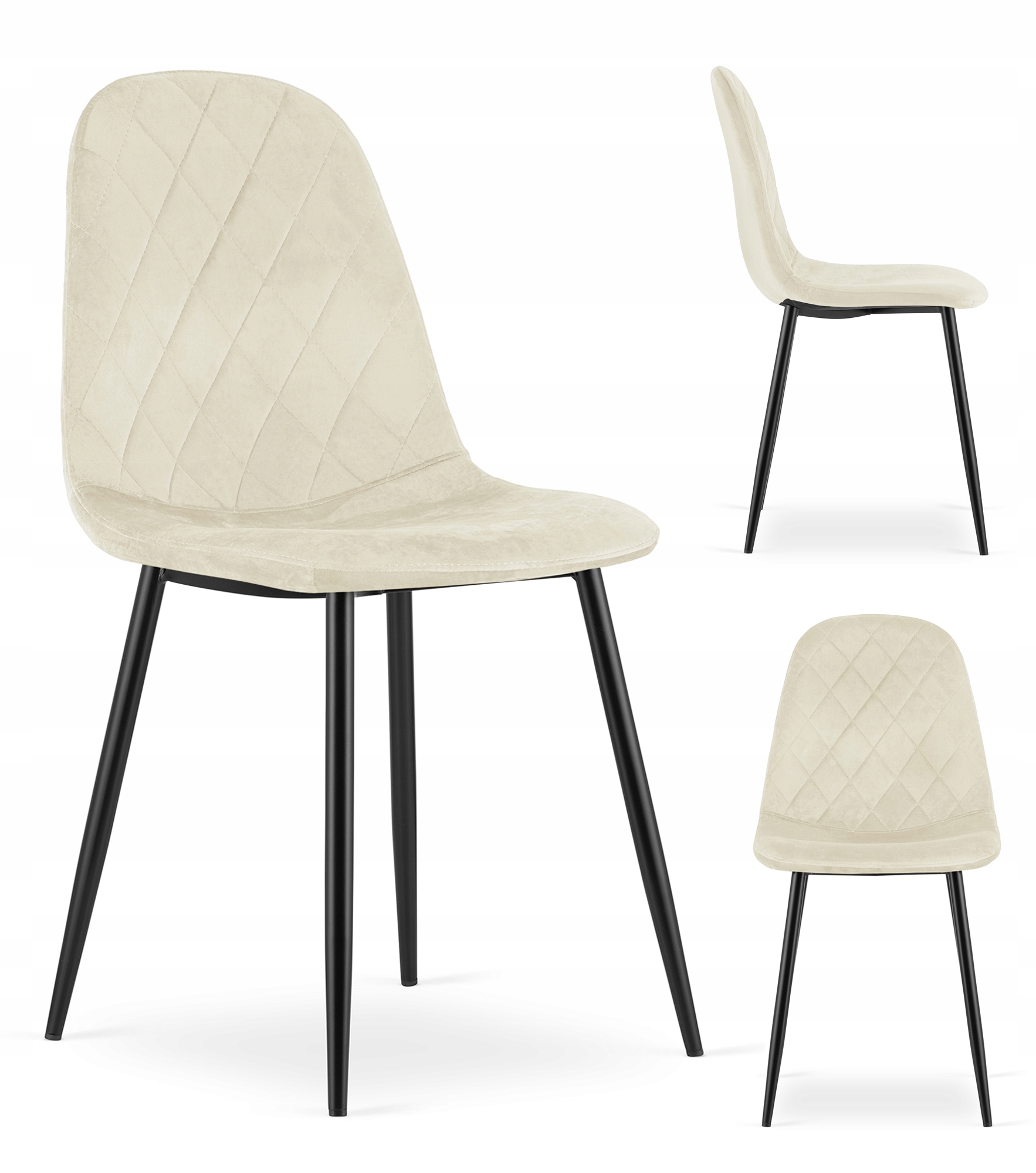 Krzesło Tapicerowane Welur Velvet Do Salonu Jadalni Welurowe Beżowe Luka