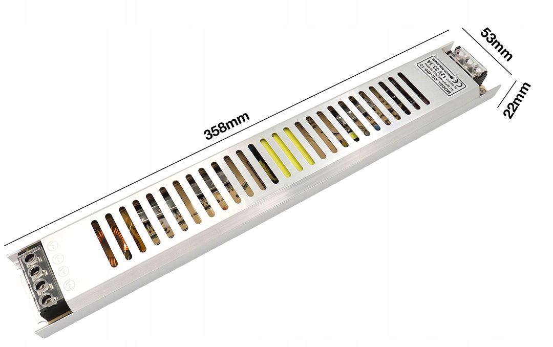 ZASILACZ 12V LED 400W 33A Slim Montażowy Modułowy Do Taśm MONO RGB Moc 400 W