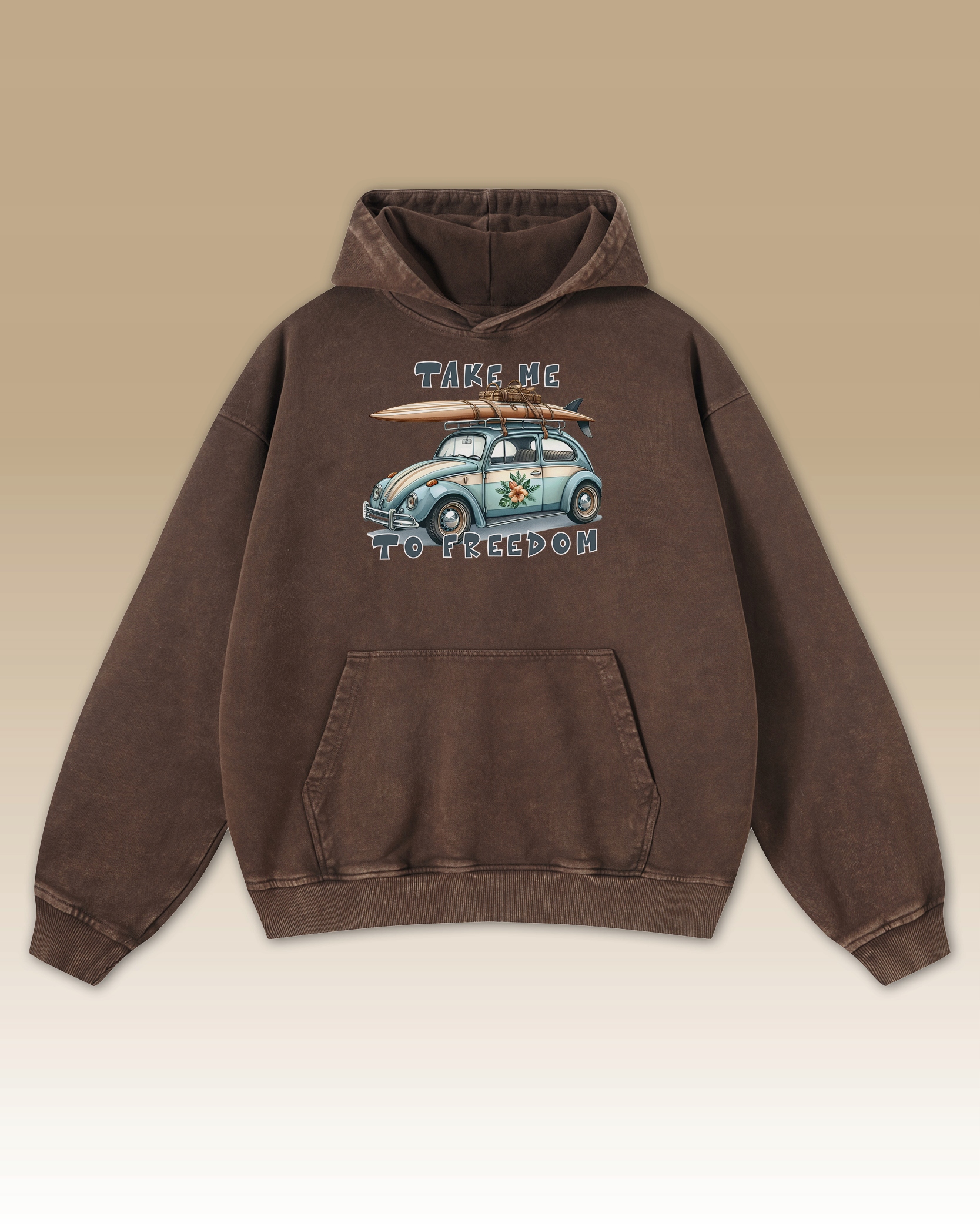 Mikina Take me to freedom Garbus Svoboda Automobil Hnědý XXL